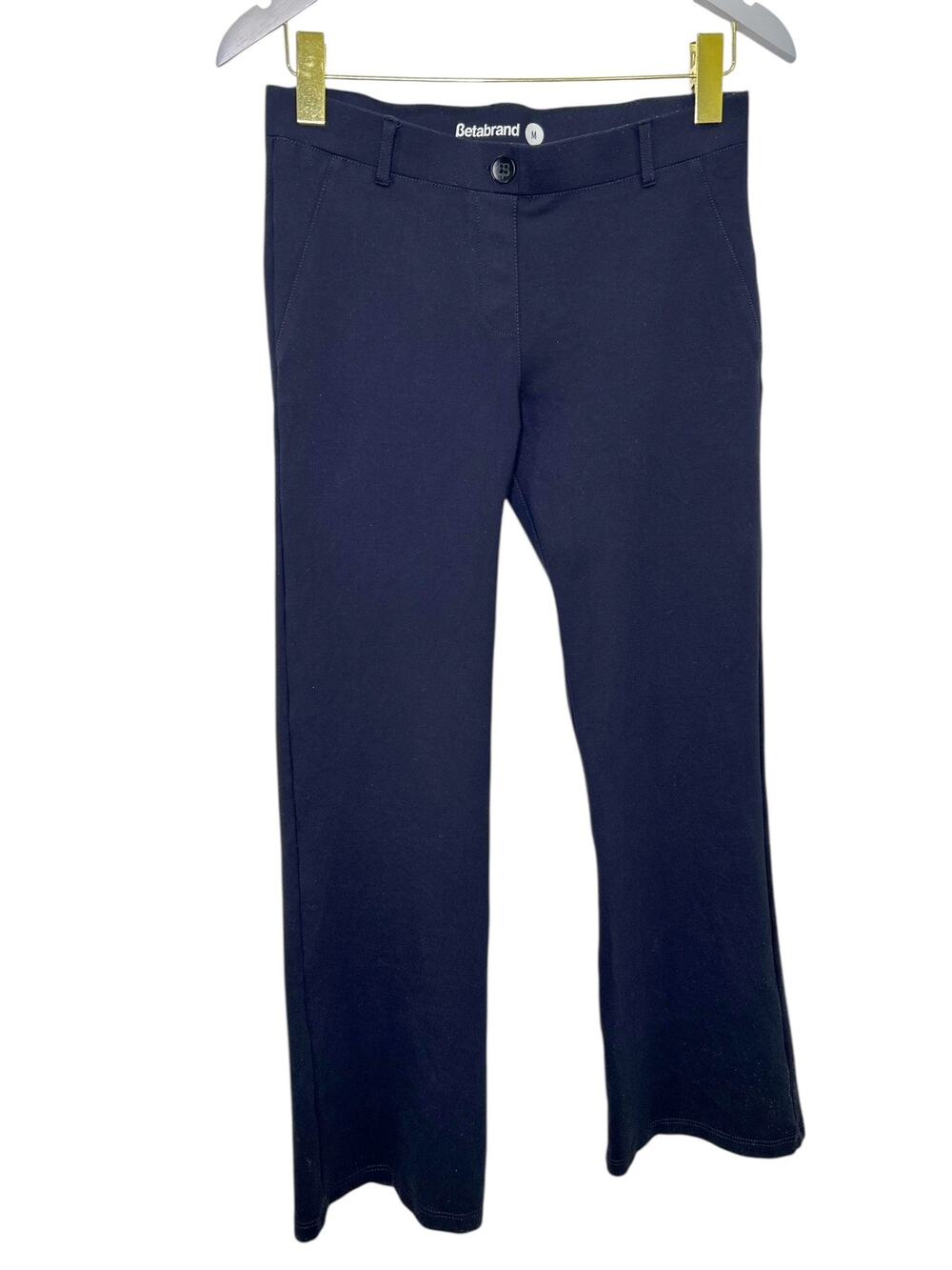 Betabrand Dress Pant Yoga Pants Navy Blue Stretch Work Office Womens Medium